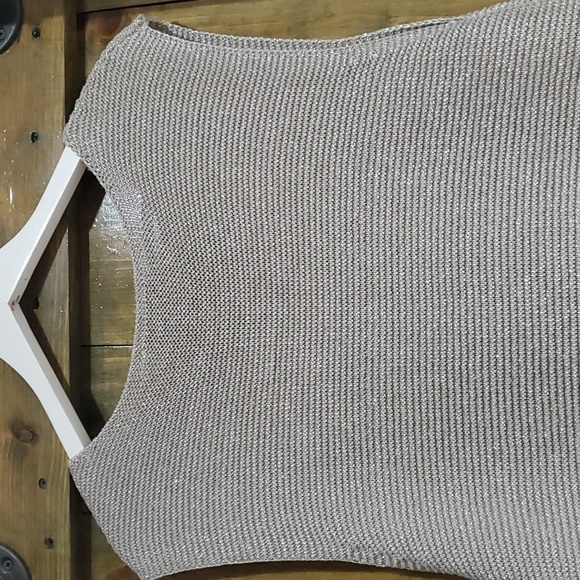 ZARA SILVER SHIMMER METALLIC GRAY KNIT DRESS SIZE LARGE - Picture 9 of 11